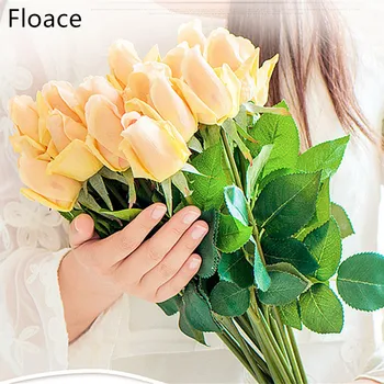 Floace 15pcs/veľa Ruže, kvety, kytice Royal Rose upscale umelé kvety hodváb ruže, kvety domov, svadobné dekorácie