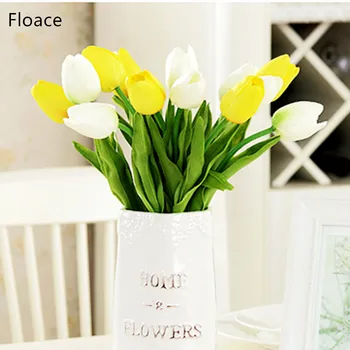 Floace 25pcs/veľa PU Tulipán Umelé Kvety, Svadobné Domov Dekoratívne Kvety, Domáce Dekorácie Kvet 9 farba (č váza)