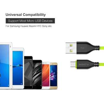 FLOVEME 5V/2.2 Micro USB Kábel 1M/0,3 M Mobilného Telefónu Kábel USB Pre Samsung Galaxy S7 S6 Pre Xiao Redmi Poznámka 4 4X Poplatok Cabo