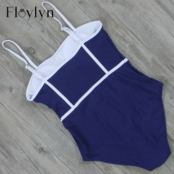 Floylyn Okolo Sexy jednodielne Plavky, Vysoká Kvalita Námornícka Modrá Ženy jednodielne plavky