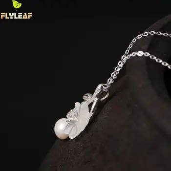 Flyleaf 925 Sterling-striebro-šperky Crystal Slivka Kvet Náhrdelníky & Prívesky Pre Ženy Vysokej Kvality Lady Darček Príslušenstvo