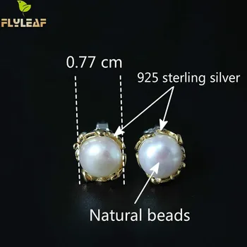 Flyleaf Prírodné Perly Zlatá Farba Kvetov Stud Náušnice Pre Ženy Čínskych Etnických Štýl Lady Luxusné Šperky