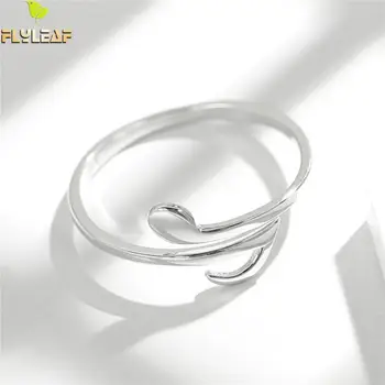 Flyleaf Značka 925 Sterling Silver Hudobné Poznámky Otvorte Prstene Pre Ženy, Kreatívny Dizajn Lady Módne Šperky