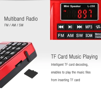FM/AM/SW Rádio Stereo Reproduktorov MP3 Prehrávač Hudby, Super bass TF Karty, USB, Aux PC, Mobilný Telefón, Multifunkčný LCD Displej Prenosné