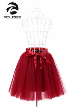 FOLOBE Červené Víno Balet Tutu Tylu Sukne Dámske Dospelých Vysoký Pás Sukne Dancewear Vintage Lolita Spodnička faldas saias