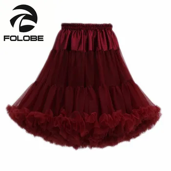 FOLOBE Červené Víno Dancewear Výkon Sukne plesové Šaty, Tylu Tutu Sukne Kolená Dĺžka Sukne Dospelých Faldas Saias Femininas TT009