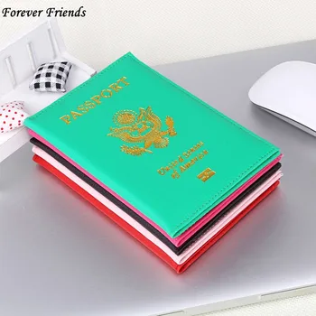 ForeverFriends Spojené Štáty Držiteľa Pasu Kryt PU Lear ID Karty Móda Cestovanie s pas sa Vzťahuje pas pre Ameriku