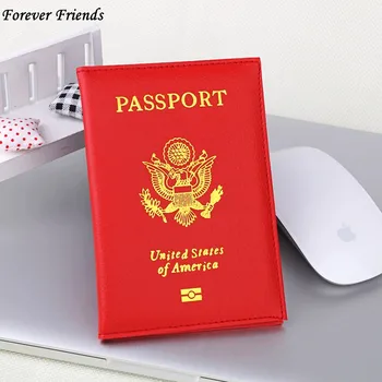 ForeverFriends Spojené Štáty Držiteľa Pasu Kryt PU Lear ID Karty Móda Cestovanie s pas sa Vzťahuje pas pre Ameriku
