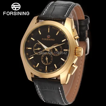 FORSINING FSG6625M3G1 nové Automatické módne oblečenie Mužov hodinky tourbillon zlaté náramkové hodinky pre mužov najlepší darček, doprava zdarma