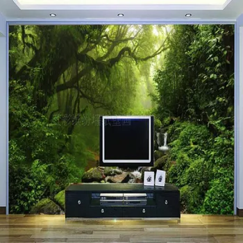 Foto 3D tapeta Vlastné prírodné slnečné svetlo zelené oko lesa na šírku steny papier na stenu 3D spálňa pre obývacia izba pozadí