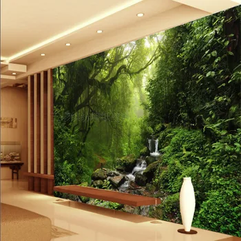 Foto 3D tapeta Vlastné prírodné slnečné svetlo zelené oko lesa na šírku steny papier na stenu 3D spálňa pre obývacia izba pozadí