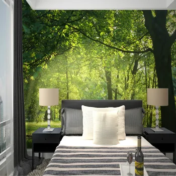 Foto 3D tapety na stenu 3d nástennú maľbu, tapety Lesné Záhrady, obývacia izba moderne pozadia TV nastavenie steny Veľké nástenné spálne