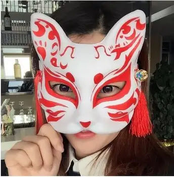 Fox maska cos Ručne Maľované maska cospaly Plastové