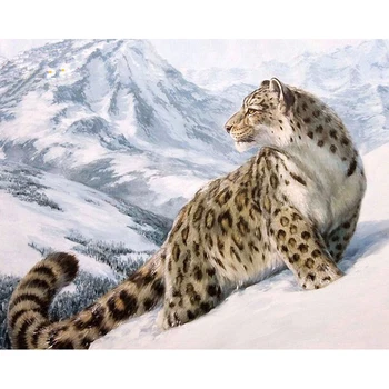Frameless DIY Digitálne Olej Maľovanie Podľa Čísel Súpravy Sfarbenie Maľovanie Podľa Čísel Jedinečný Darček Pre Domáce Dekorácie Leopard 40x50cm