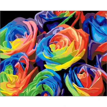Frameless Obraz Ruže Kvety Diy Maľovanie Podľa Čísel Moderné Nástenné Umelecké Plátno na Maľovanie Jedinečný Darček Pre Domova umelecké Diela 40x50