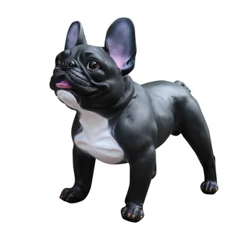 Francúzske módne ozdoby veľké simulácia psa živice remesiel tvorivé domov otvorenie darček šťastný pes Buldog ozdoby