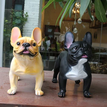 Francúzske módne ozdoby veľké simulácia psa živice remesiel tvorivé domov otvorenie darček šťastný pes Buldog ozdoby