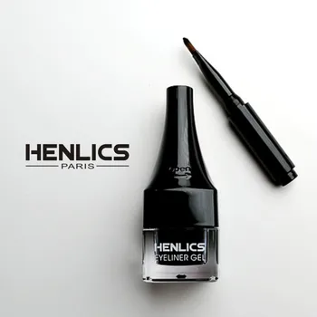 Francúzsko HENLICS make-up očných liniek Gel Black Eye Liner Krém s Make-Up Štetec 24 Hodín Dlhotrvajúci Nepremokavé Očné linky