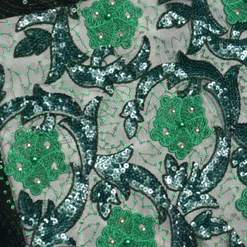 Francúzsky Čistý Čipky Textílie 2017 Najnovšie afriky čistý čipky textílie s flitrami kamene a perly oka tylu textílie ZELENÁ ČIERNA ST552