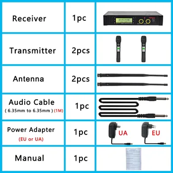 Freeboss FB-U11 UHF Bezdrôtový Mikrofón Systém 2 spôsob, ako 100 Kanálov Frekvencie IR Bezdrôtové Mic Karoke KTV Strany Dynamický Mikrofón