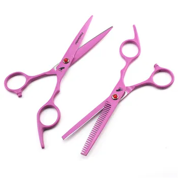 Freelander značky nožnice na vlasy 6 palcový ružová Profesionálne kadernícke nožnice cuttong / riedenie nožnice nastaviť špirála klip kaderníctvo