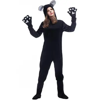 FreePP Párov Kat Vyhovovali Halloween Kostýmy Pre Dospelých Žien, Mužov Black Cat Jumpsuit Zvierat Medveď Cosplay Catsuit 2017 Plus Veľkosť Kostým