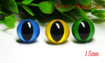 Fress lode!!!15 mm 3-farby Zvierat Oči Bezpečnosti Oči MAČKA Oči pre Amigurumi-30pairs pre každú farbu