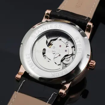 FSG8051M3R3 Víťaz najlepšiu cenu nová Automatická mužov rose gold šaty náramkové hodinky factory čiernym koženým remienkom doprava zadarmo