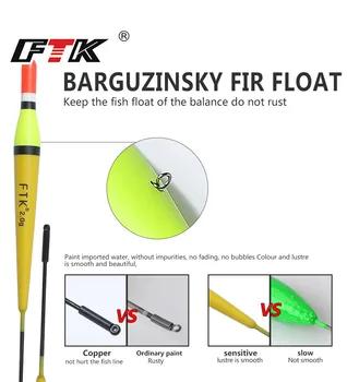 FTK Barguzinsky Jedľa Svetlo Na Temné 10Pcs/Veľa Rybárske Float Dĺžka 14.5-17.5 cm Float 2g-6 g Mix Farieb Pre Kaprov Rybolovu