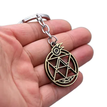 Fullmetal Alchemist Keychain Homunculus Kruhu Prívesok Kovový Krúžok Držiak Mužov Auto Žien Taška Prívesok Na Chaveiro Anime Šperky