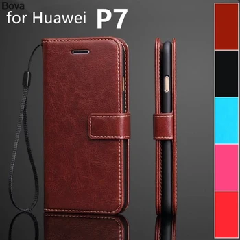 Fundas Huawei Ascend P7 držiteľa karty kryt puzdro pre Huawei P7 Pu kožené puzdro ultra tenké peňaženky Prípade flip kryt telefónu telefón tašky