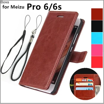 Fundas Meizu Pro 6 5.2-palcový držiteľa karty kryt prípade MEIZU Pro 6 Pro6s Pu kožené telefón prípade peňaženky flip cover Kvalitné Puzdro