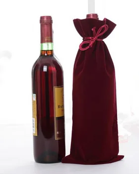 Fľaša vína Velvet Šnúrkou Taška 13x30cm pack 20 Šampanské, Darčekové Balenie Puzdro