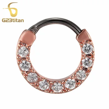 G23titan Crystal Septum Klikateľné 16 G, 8 mm G23 Titán Pól NAJVYŠŠEJ Kvality v Nose Piercing Body Šperky
