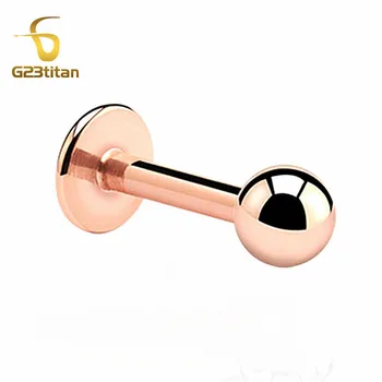 G23titan G23 Titán Rose Gold Color Labret Lip Jazyk Ucho Tragus Helix piercing Krúžok Žien, Mužov Telo Šperky