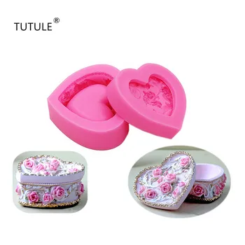 Gadgets - Rose Šperky Box Flexibilné Silikónové Formy Candy ChocolateMold-Mydlo, Ílu Polyméru - Plastové Formy