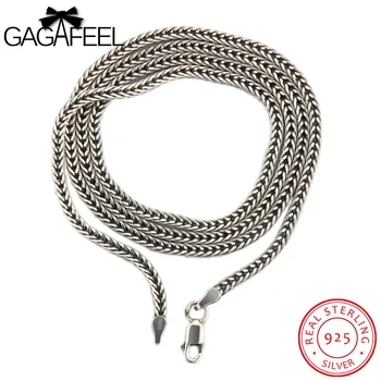 GAGAFEEL Vintage Náhrdelník 925 Sterling Silver Šperky, Módne Thai Striebro Punk Mužov Had Retiazky Náhrdelníky, Prívesky Pre 2.8 MM
