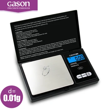 GASON Z2 200g/0.01 g Šperky Stupnice Pre Zlato Hmotnosť Vysoká Presnosť Mini Pocket Elektronické Digitálne Rovnováhu LCD Displej Gramov