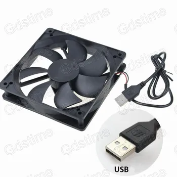 Gdstime 50pcs Vysoký prietok Vzduchu 120 mm x 25 mm 12025 5V DC USB Internet Počítač Prípade Chladnejšie Chladiaci Ventilátor 120x120mm Vysokej Rýchlosti 1800RPM