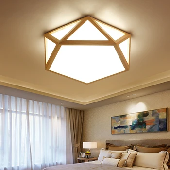 Geometria Tvorivé Drevené LED stropné osvetlenie stropné lampy, obývacia izba Lampa na strope haly lampa pre Dizajnéra