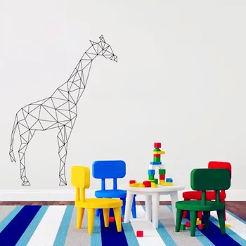 Geometrické Žirafa Stenu Odtlačkový Vinylové Nálepky Geometrie Zvierat Séria Tapety 3D Vizuálne Efekty Wall Art Nástenné Domova X219