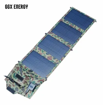 GGX ENERGIE 14Watt 18V+USB 5V Prenosná Solárna Nabíjačka Panely Vysoko Kvalitné Skladacie Mono Solárny Panel, 14 watt