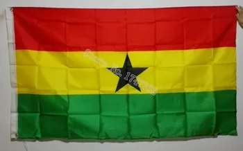 Ghane v Afrike Národné Vlajky celého Sveta hot predaj tovaru 3X5FT 150X90CM Banner mosadze, kov diery
