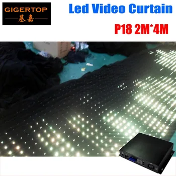 Gigertop P18 2 M*4M Ohňovzdorné Tvorivé Flexibilné LED Video Opony DJ Stage Profesionálne Vzor Efekt LED RGB Handričkou Ihrisku 18 cm