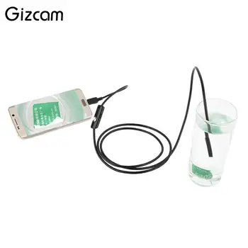 Gizcam Telefón Android Micro USB Endoskop Fotoaparát 5,5 mm Objektív 6 LED Prenosné, nepremokavé OTG USB Borescope 1M USB 130W Endoskopy