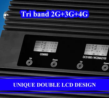 Globálne Frekvencia!LCD displej!Tri - BAND 900/1800/2100mhz rýchlosť 2g/3g, 4g Chytrý mobilný signál booster opakovač signálu zosilňovač