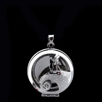 GLOWCAT K154 Silver Lover Pár Kúziel Náhrdelník Šperky Čo Medailón Klietky Aromaterapia Esenciálny Olej Prívesok