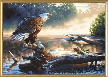 GLymg Eagle Zvieratá Diamond Výšivky Veľký Vták Plné Námestie Diamond Maľovanie Cross Stitch Drahokamu Európskej Domova Obrázok