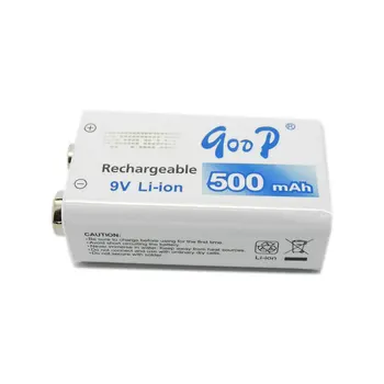 GODP 9V Li-ion 500mAh Nabíjateľná Batéria