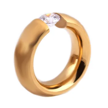 Gold-Farba 316L Nerezovej ocele, Snubné Prstene pre Ženy Muži